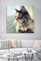Kedi Sevimli Pati Dekoratif Kanvas Tablo