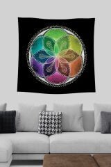 Duvar Örtüsü Yaşam Çiçeği Soyut Sanatsal Dekoratif Duvar Örtüsü