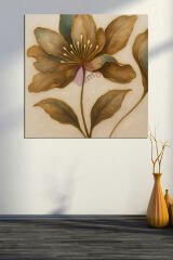 Gold Çiçek Dekorati Kanvas Tablo (8 Farklı Ölçü)