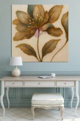 Gold Çiçek Dekorati Kanvas Tablo (8 Farklı Ölçü)