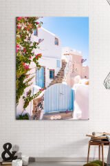 Akdeniz Santorini Taşev Dekoratif Manzara Kanvas Tablo (7 farklı ölçü)