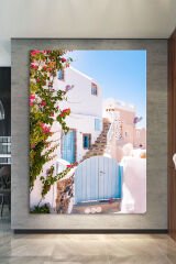 Akdeniz Santorini Taşev Dekoratif Manzara Kanvas Tablo (7 farklı ölçü)